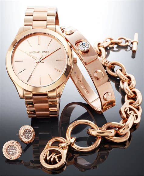 michael kors rose gold chain bracelet watch|Michael Kors rose gold necklace.